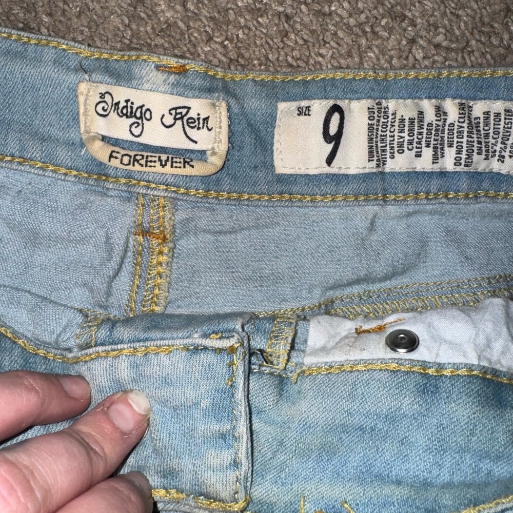 Indigo Rein Blue Distressed Jean Shorts - Picture 3 of 5
